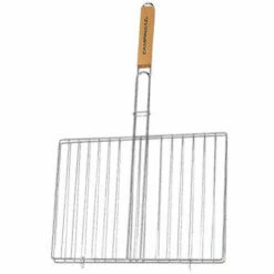 Grille Rectangulaire Double CAMPINGAZ - Pour Barbecue - Manche En Bois - 40x29cm