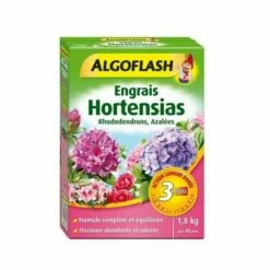 ALGOFLASH Engrais Hortensias Rhododendrons Azalées Camélias Action Prolongée 1,8kg
