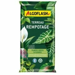 ALGOFLASH - Terreau Rempotage Plantes Vertes Et Plantes Fleuries 6l /nc